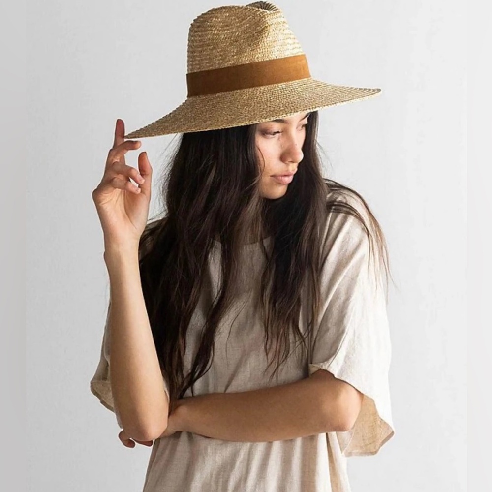 NWOT GIGI PIP Isla Straw Fedora Hat Women’s One Size - Picture 5 of 16